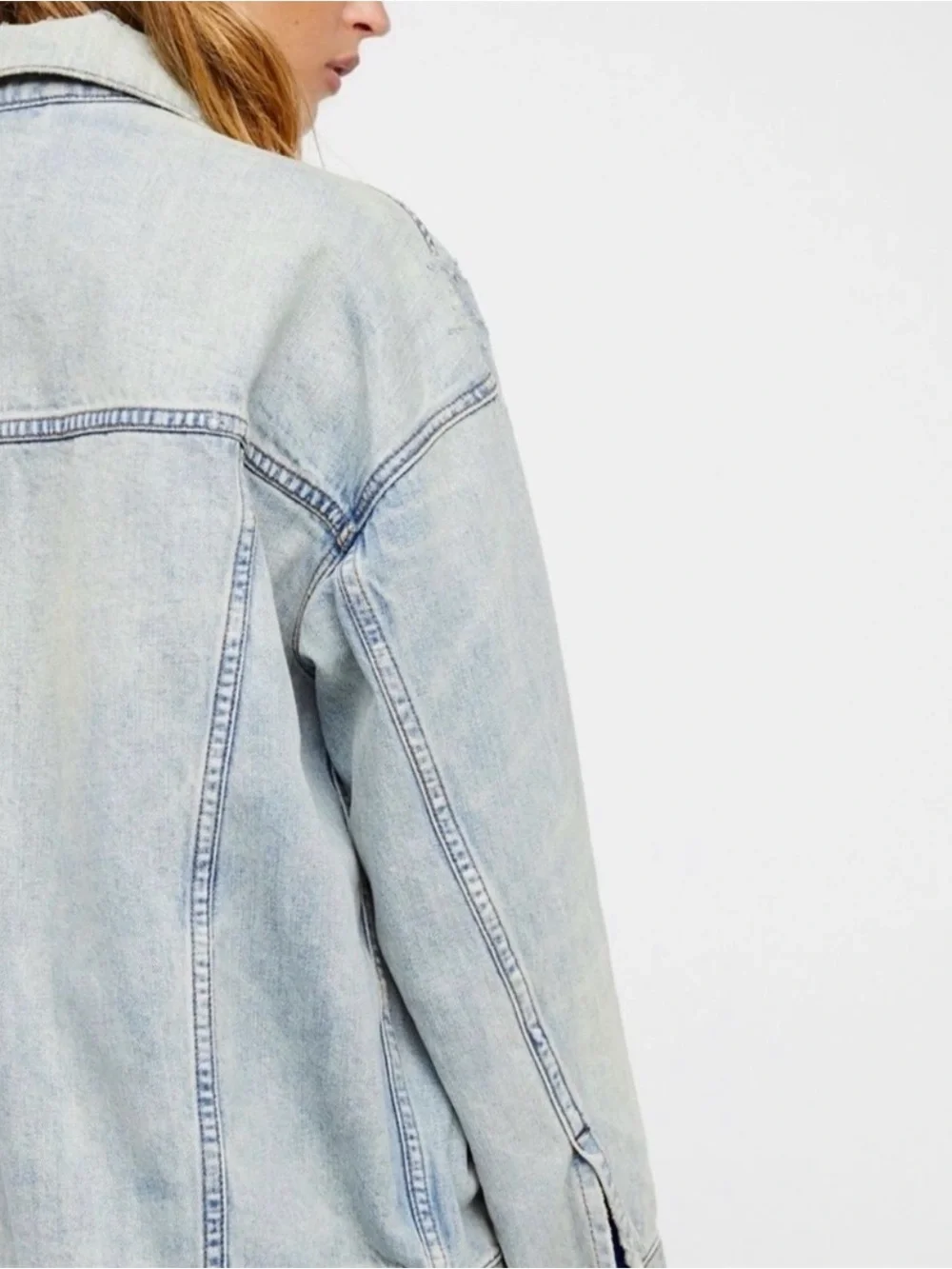Free people We The Free oversized denim trucker jacket XS/S - Picture 3 of 10